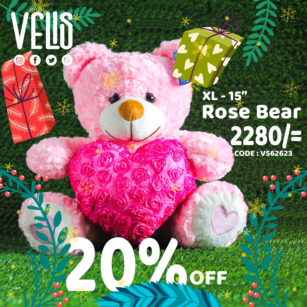 Velisteddy's tweet photo. 🧸Velis Christmas Collection 🎅 | 10% To 30% OFF
Give a gift to your beloved ones, Flat 10 To 30%OFF on Selected Categories.
Now Available for cash on delivery! Message our page. https://t.co/FcEKJzECRa
