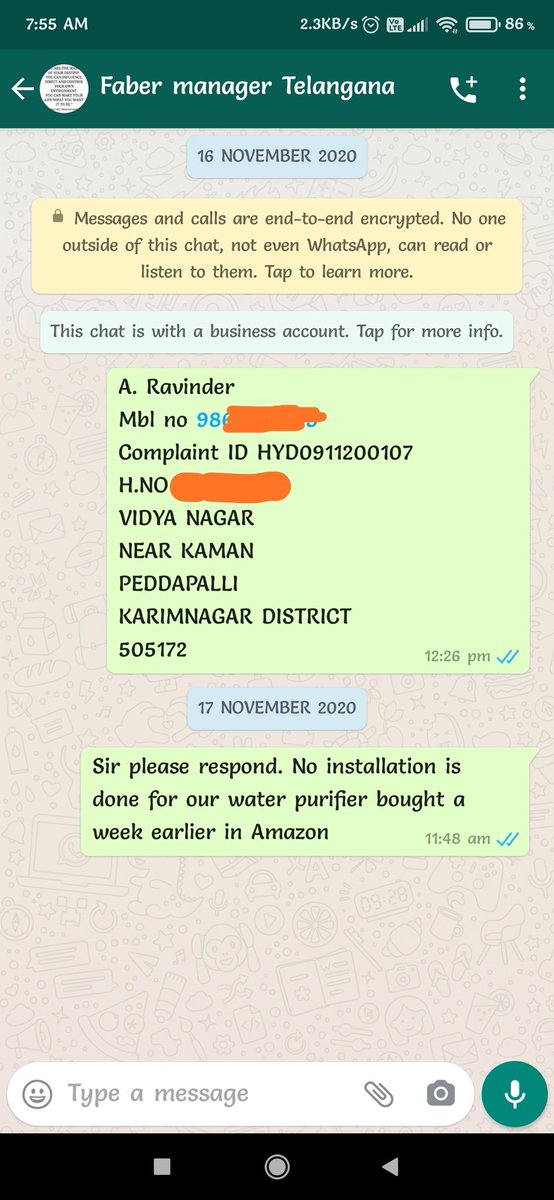 sunithkumars's tweet photo. @FaberIndia You better say india that we can't service anymore even if you buy our Faber product.I have bought purifier a week back and despite many complaints it's been not installed yet.I complained to Manager Telangana and not even single response from anyone. https://t.co/AOtGlub15M