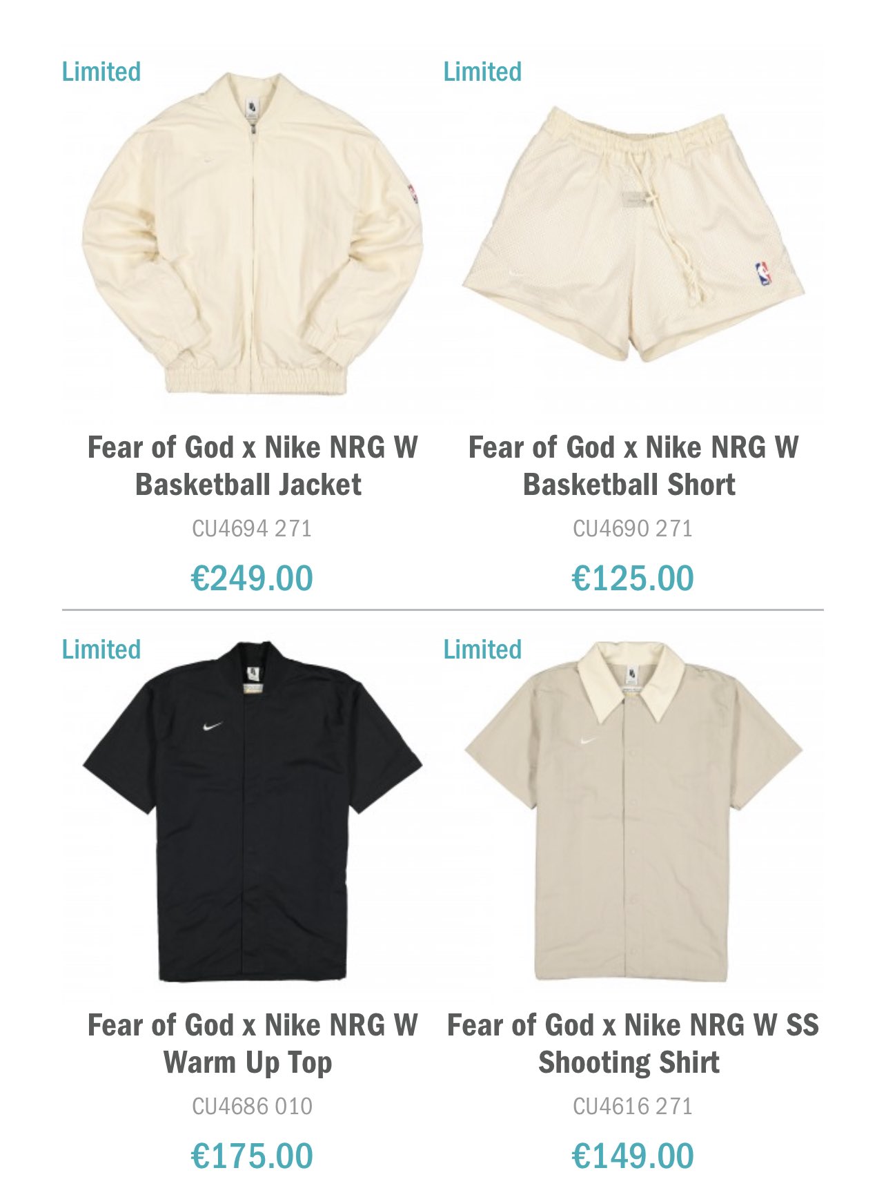 ★入手困難★Fear Of God X Nike M NRG W TOP Nike X Fear Of God Warm Up Top Men Button Up Shirt Off Noir