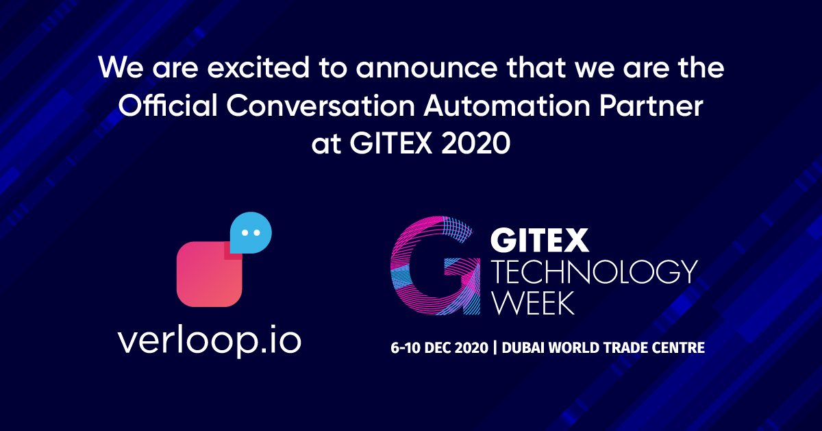 verloopio's tweet image. Want to talk about #ConversationalAutomation? Register here: bit.ly/32VxRSd and have an in-person chat session with our team at the @GITEXTechWeek 2020.