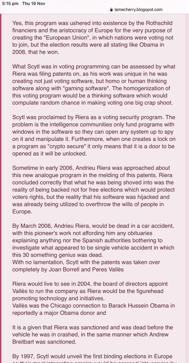 Found this Scytl Co FounderDied 11/March 2006 In a single car accident apparently He had patents in over 100 countries  http://lamecherry.blogspot.com/2012/10/scytl.html @ici_cam  @BoliqueAna 