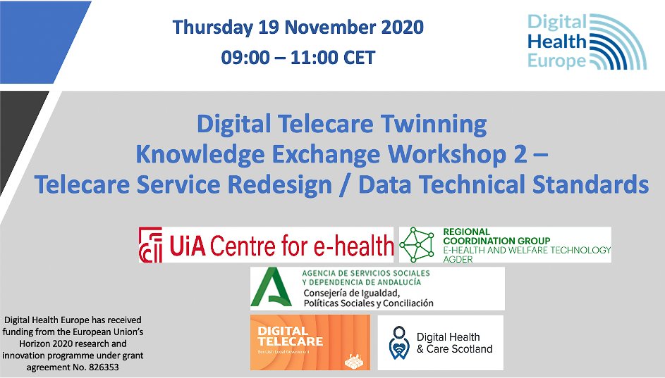 TECScotland's tweet image. Looking forward to seeing the @DHE_2020 #DigitalTelecare #DHETwinning partners today🏴󠁧󠁢󠁳󠁣󠁴󠁿🇳🇴🇪🇸for our next in-depth workshop. #LotsToLearn #DigitalTransformation @AgderUniversity @grimstadkommune @DigitalOfficeLG