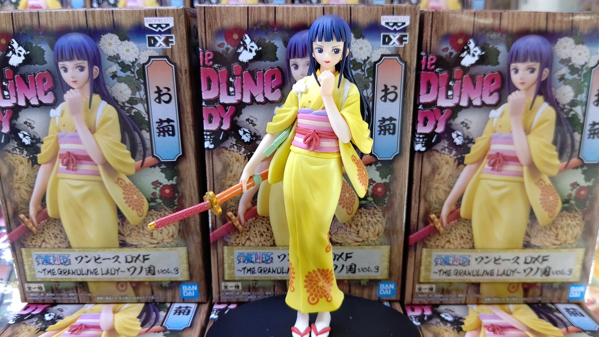 アミューズメント マンガ倉庫鹿児島店 1階アミューズメントコーナーに ワンピース Dxf The Grandline Lady ワノ国 Vol 3 投入中 Vol 3はお菊が登場 顔も着物もきれいな出来栄えです ワンピース