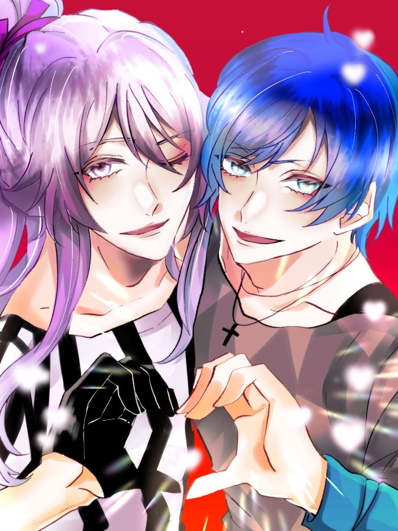 羽築りのさんのkaito がくぽ 2人で手でハートを作り スマイル か カッコい Piapro ピアプロ のイラスト