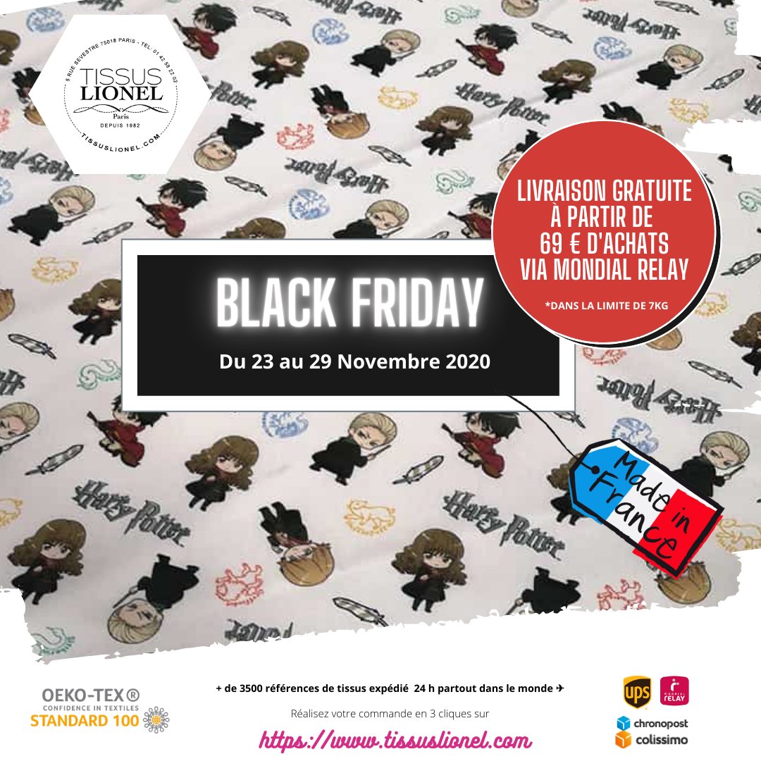 Une semaine de promotion avec le Black Friday🇫🇷 Tissus Lionel  du 23 au 29 Novembre 2020 inscrivez-vous dès maintenant pour ne ratez aucune promotion. 
#BlackFriday #tissu #couture #coutureaddict
buff.ly/2r2Q8cQ
