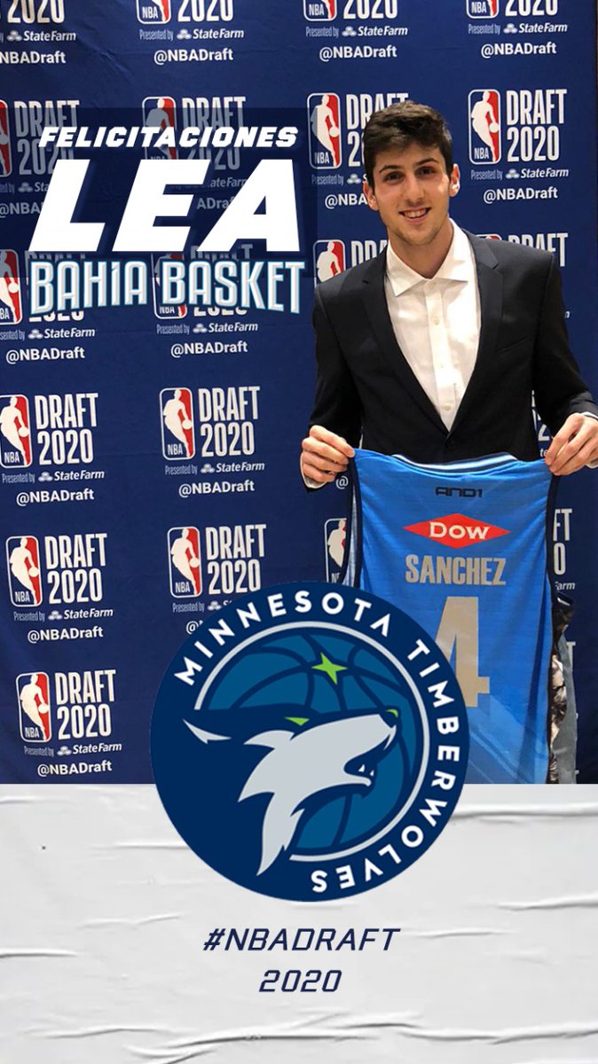 bahiabasket's tweet photo. Leandro Bolmaro fue seleccionado por los @nyknicks en el puesto 23º del #NBADraft, pero sus derechos fueron traspasados a los @Timberwolves
¡Felicitaciones, @BolmaroLeandro! 🏀🇦🇷
#orgulloBB #embajadores #VamosBahia https://t.co/5W9vsdNFRd