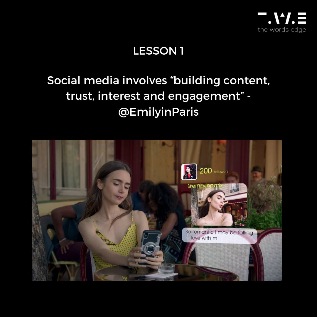 the_wordsedge's tweet photo. 💁 Share this with all the social media marketers (or enthusiasts) you know. 

@netflix  

#contentmarketing #content #InfluencerMarketing  #InteractiveContent  #followers #engagement #brandadvertising #EmilyInParis #Netflix #socialmedia  #marketing  #TWE #TheWordsEdge https://t.co/06kCKvkLZm