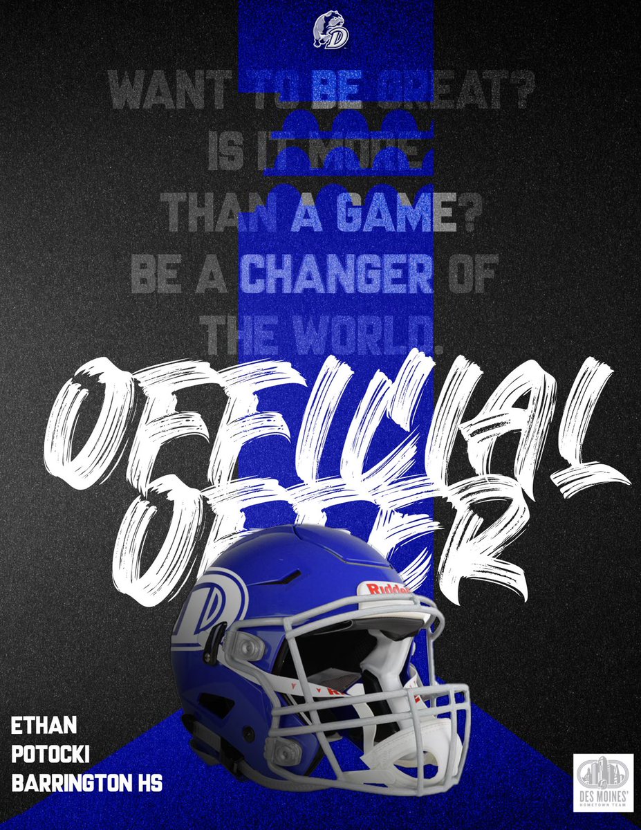 PotockiEthan's tweet photo. I’m thankful to receive another D1 offer from Drake university! A big thanks to all my coaches, @WillieCashmore &amp; @Jchezbroncos https://t.co/Mc48MT7ESY