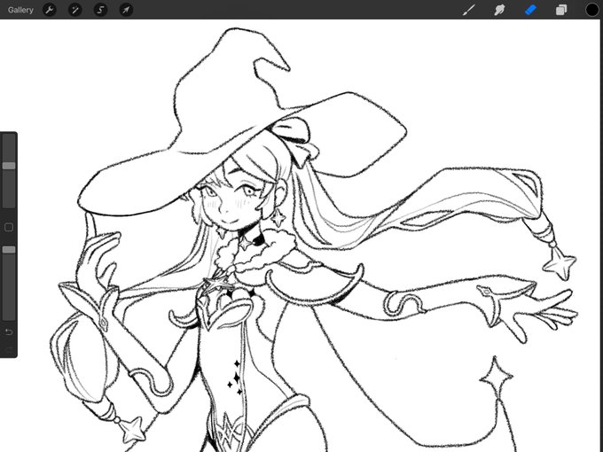 I still don't have Mona so I'm trying to manifest by drawing her for my warmup? 
