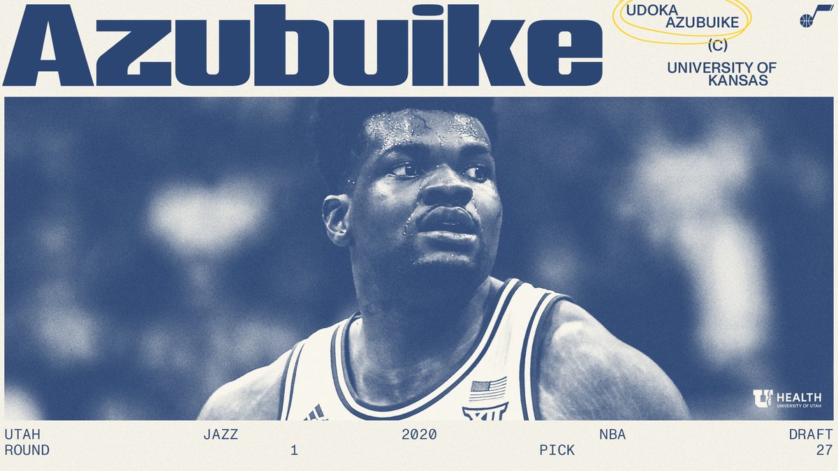 With the 27th pick: Welcome Udoka Azubuike from <a href="/KUHoops/">Kansas Men’s Basketball</a>!

#JazzDraft2020 | <a href="/UofUHealth/">University of Utah Health</a>