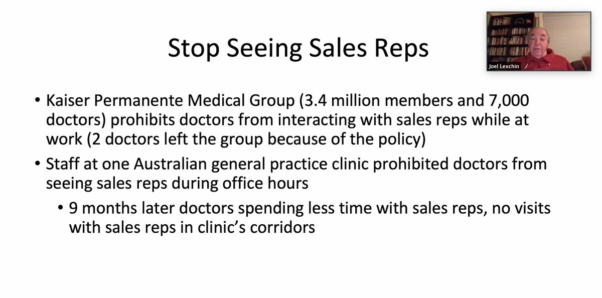 Prohibiting doctors from interacting with sales reps *also in Israel