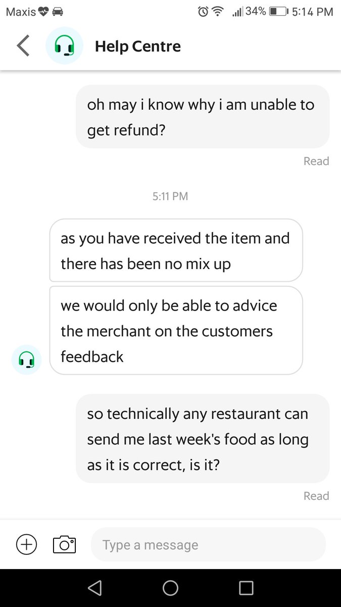 manwithnobox's tweet photo. @GrabMY Dear Grab, I would like for you to reconsider your ridiculous policy of not refunding food as long as the items are correct, even if the food is not edible. I have gotten ur email for the report which is a measly sorry. I am sorry, but i will report this to KPDNKK https://t.co/9FgjjI4Iwd