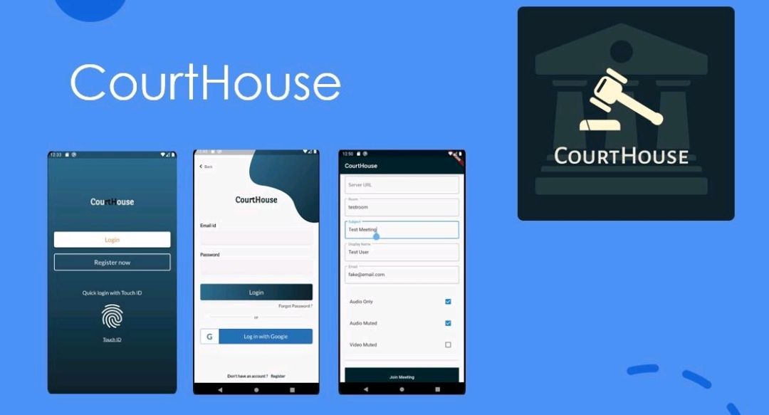 Mehalsrivastava's tweet photo. COVID-19 has left the judicial system of the country on a hold by piling up the court hearings.❌ 

We present to you The CourtHouse, a new era court.
An online video conferencing platform designed for judicial holdings.

Justice is just one call away!!!
@CSE_Bennett https://t.co/B17JQCRHny