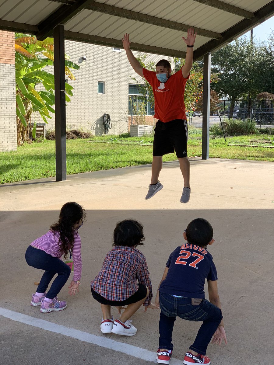 Coach Z. and students getting some fresh air! JUMP! <a href="/mistral_cec/">Gabriela Mistral CEC</a>