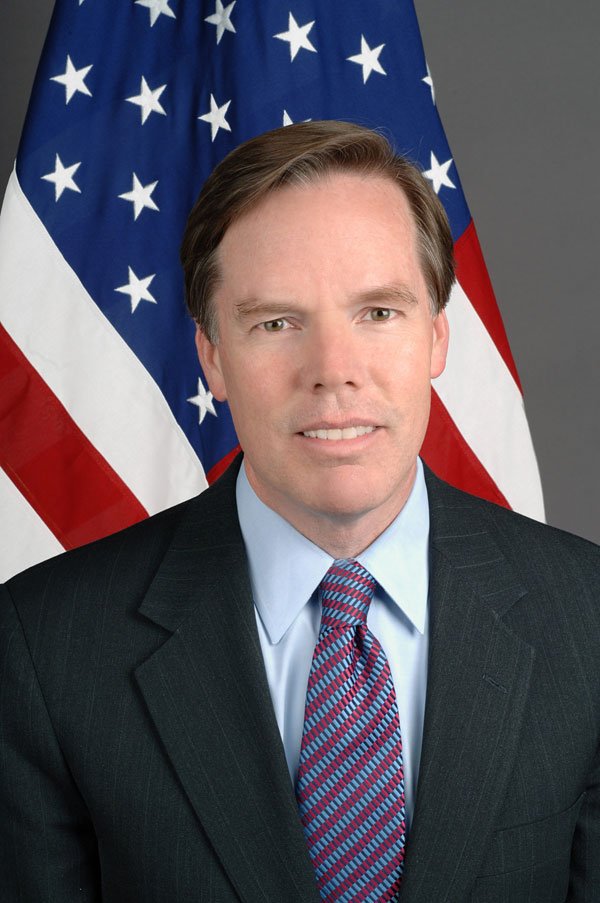 Nicholas Burns was part of President George W. Bush's administration and Clinton administration. He was a spokesperson for State Department when Madeleine Albright was secretary of state. He backed the Iraq War. He is on the board of directors for Atlantic Council.