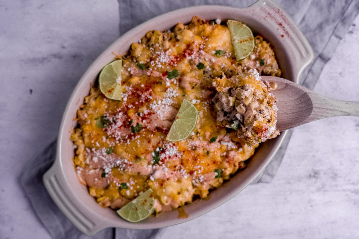 tasty_az's tweet photo. Need a Thanksgiving side dish? This creamy Mexican Street Corn Casserole will wow your family! I used @shamrockfarms sour cream to add a hint of tang and freshness. 
For the recipe visit https://t.co/bgOgBrXf6A
#ad https://t.co/Y4qDWlW2id