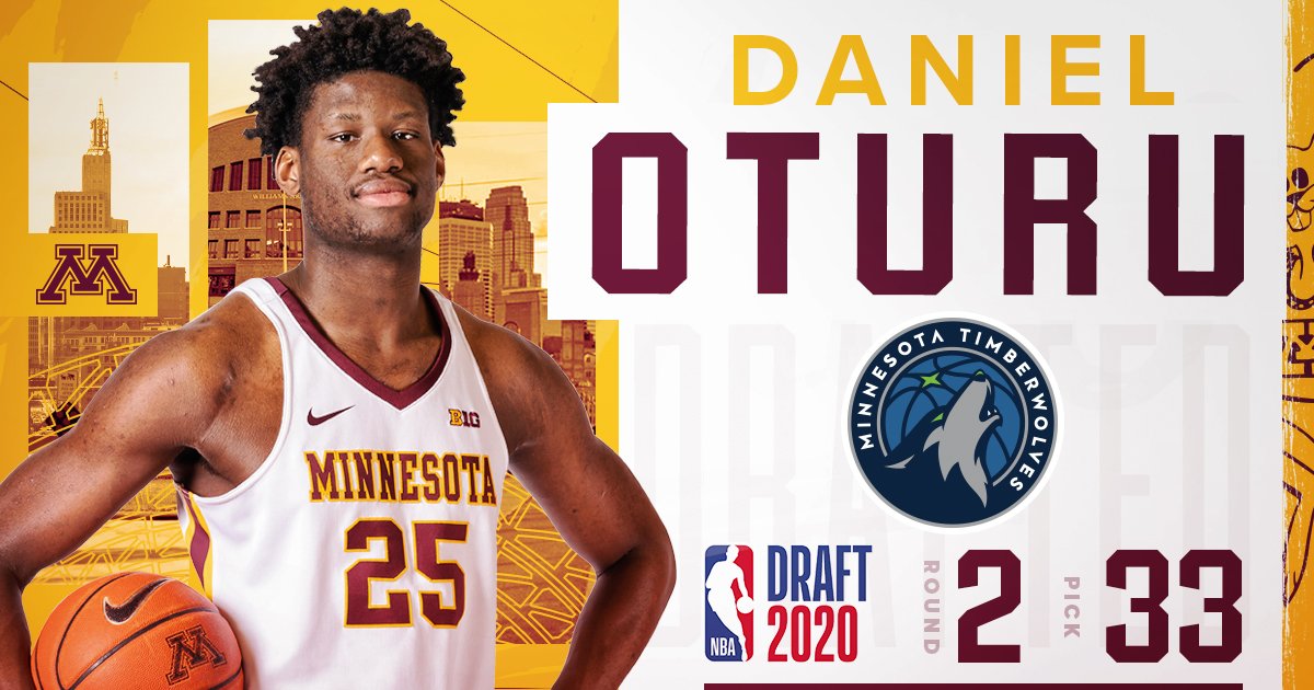 GopherMBB's tweet photo. 𝗪𝗶𝘁𝗵 𝘁𝗵𝗲 𝟯𝟯𝗿𝗱 𝗽𝗶𝗰𝗸 𝗼𝗳 𝘁𝗵𝗲 #𝗡𝗕𝗔𝗗𝗿𝗮𝗳𝘁...

Minnesota's own @oturu65 is selected by Minnesota's own @Timberwolves! https://t.co/FR9URdROjP