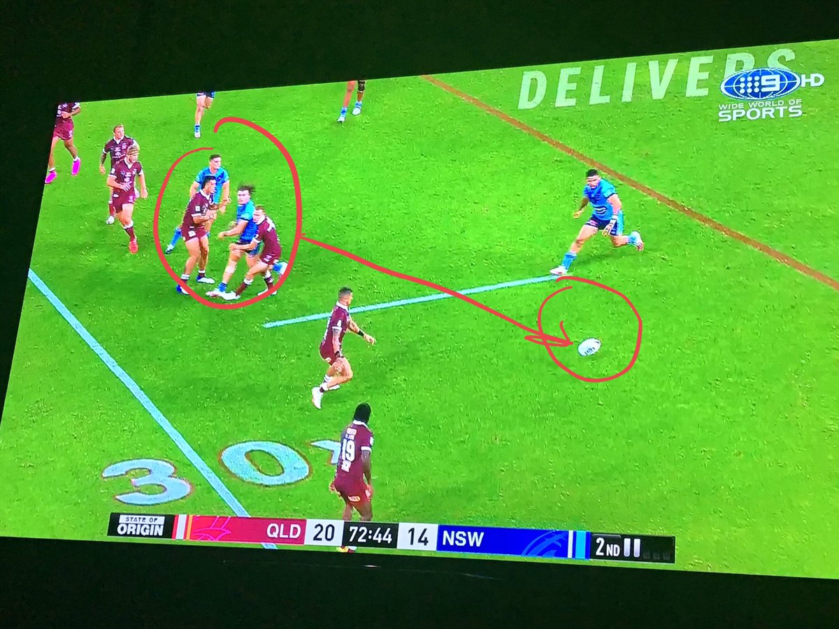 Walker again with a 3 on 2 and Cleary awful pass hits the turf.Cleary with one of the worst attacking displays in Origin history and I’m not even finished yet.