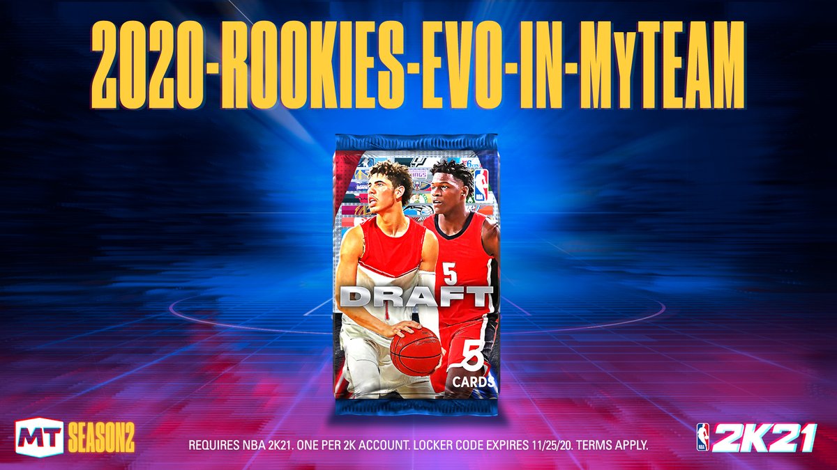 Nba 2k21 Myteam Nbadraft Locker Code Use This Code For A Guaranteed Evolution Nba Rookie Available For One Week