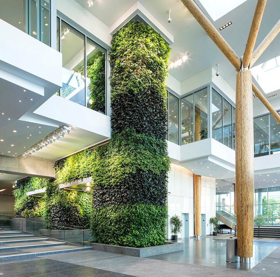 Energy efficient mechanical and electrical systems, green roofs and a living wall improve air quality, conserve energy and water and lower emissions. The living wall is an integral part of the HVAC system. PLEASE think twice before removing it.  #ableg  https://bit.ly/3fd24AO 