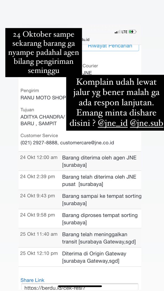hammurabiwsdn's tweet photo. Lama gak pake JNE krn dulu pernah dikecewain, sekalinya pake JNE dikecewain lagi. Respon customer care juga gitu gitu aja gak ada follow up ke customer yg bikin hati tenang. Rugi nama baik toko itu udah jelas. Ditunggu klarifikasinya @JNE_ID @JNECare https://t.co/8wKsrlMQJP