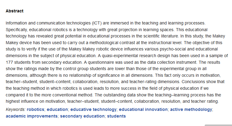 EducSci_MDPI's tweet image. #robotics
#education
#educativetechnology

Makey Makey as an Interactive Robotic Tool for High School Students’ Learning in Multicultural Contexts 
mdpi.com/2227-7102/10/9…