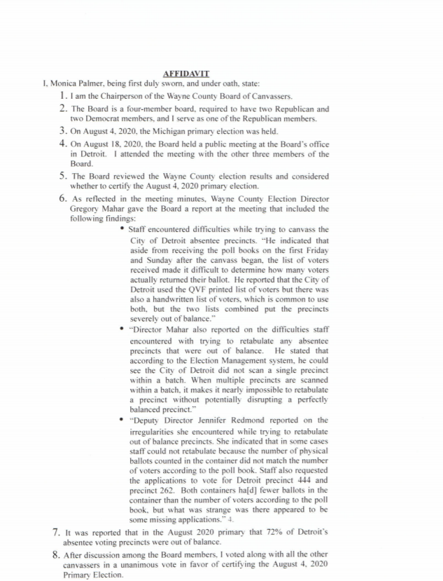 Affidavit of Chairperson Monica Palmer https://justthenews.com/sites/default/files/2020-11/img-201118215108%20%281%29.pdf