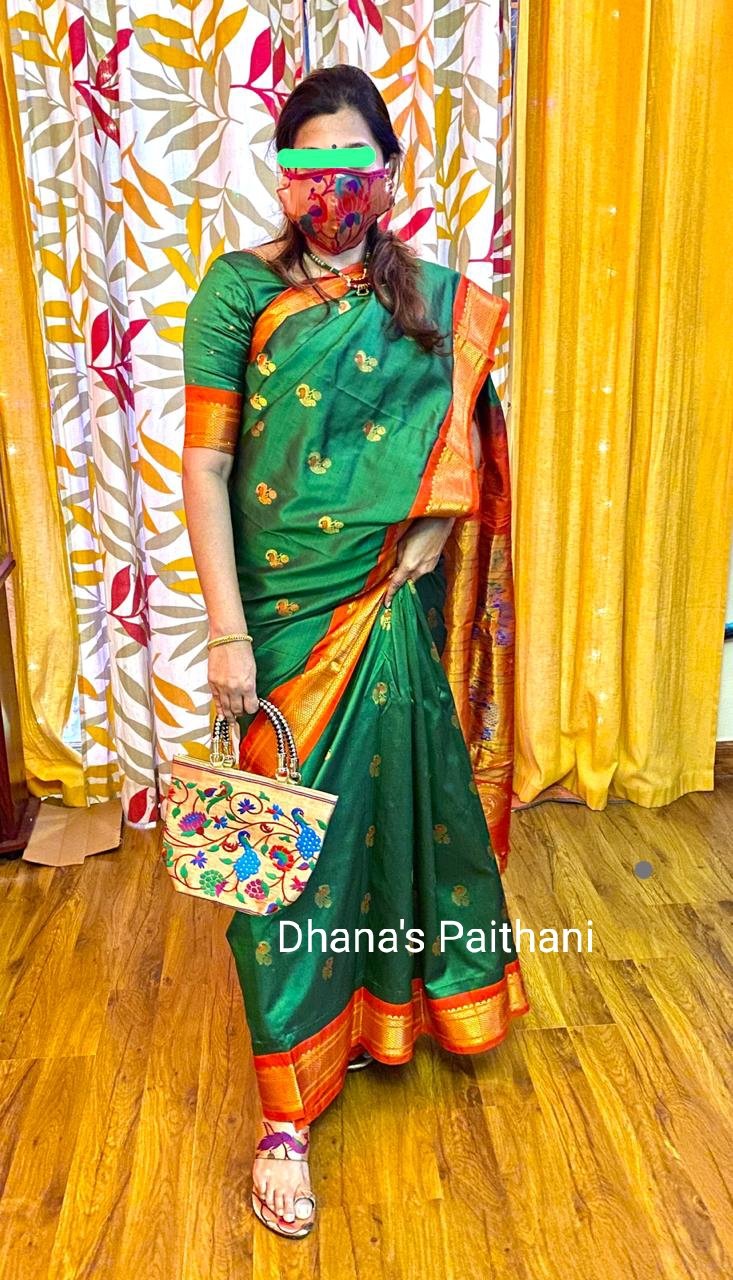 Paithani Kurti Material magenta - Dhana's Paithani Purse House