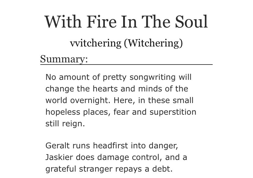 vvitchering_'s tweet photo. 🔥 the long awaited geraskier fire fic is here at last 🔥 https://t.co/91FHTzvTGg
