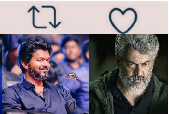 Let's Settle this!💥

LIKE ❤️ - Ajith 

RT 🔄 - Thalapathy 

#Master <a href="/actorvijay/">Vijay</a> #Valimai #vijay
#Thalapathy #ThalapathyVijay #Ajith #ajithkumar #Thala #ThalaAjith