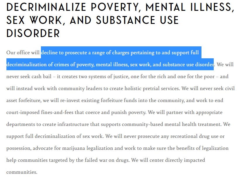 . @TahanieNYC has previously pledged to decline to prosecute crimes of poverty & sex work. But her diversion plan explicitly identifies a number of offenses at levels 1, 2, & 3 as "crimes of poverty," plus prostitution, & leaves the door open to prosecuting them.