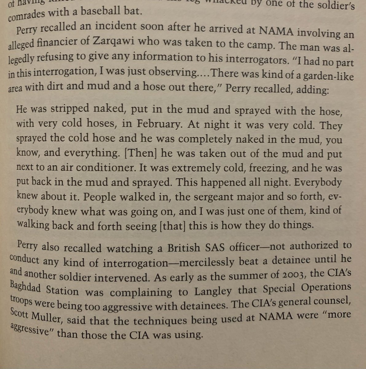 There is next to no accountability for torture. So, let's throw out another horrific example that implicates McChrystal. This one involves mud and a cold hose.