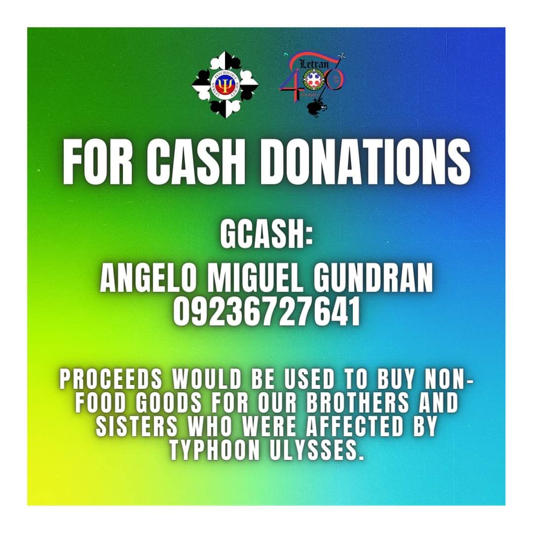 thelpsofficial's tweet photo. In line with the @LetranOfficial's TULONG LETRANISTA, the Letran Psychology Society is asking for any amount for us to buy non-food items.
The collection date is until November 21, 2020 (Saturday).
#TulongLetranista
#thelpsupdates https://t.co/wsqwjyurCE