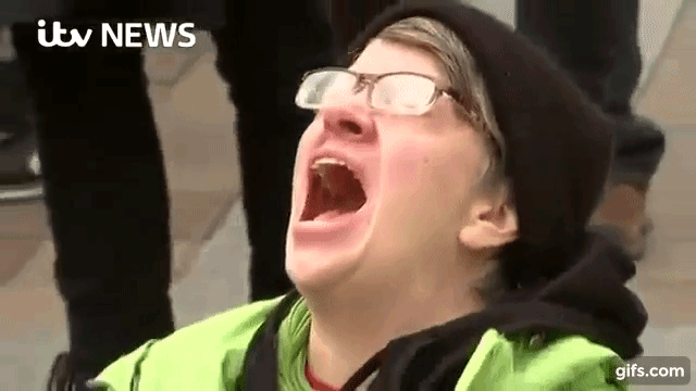 SaltyCracker9's tweet photo. Lefties tonight after hearing about our YUUUGE wins in MI &amp; WI. Hold the line frens, we got this! https://t.co/PaeSZJLheS