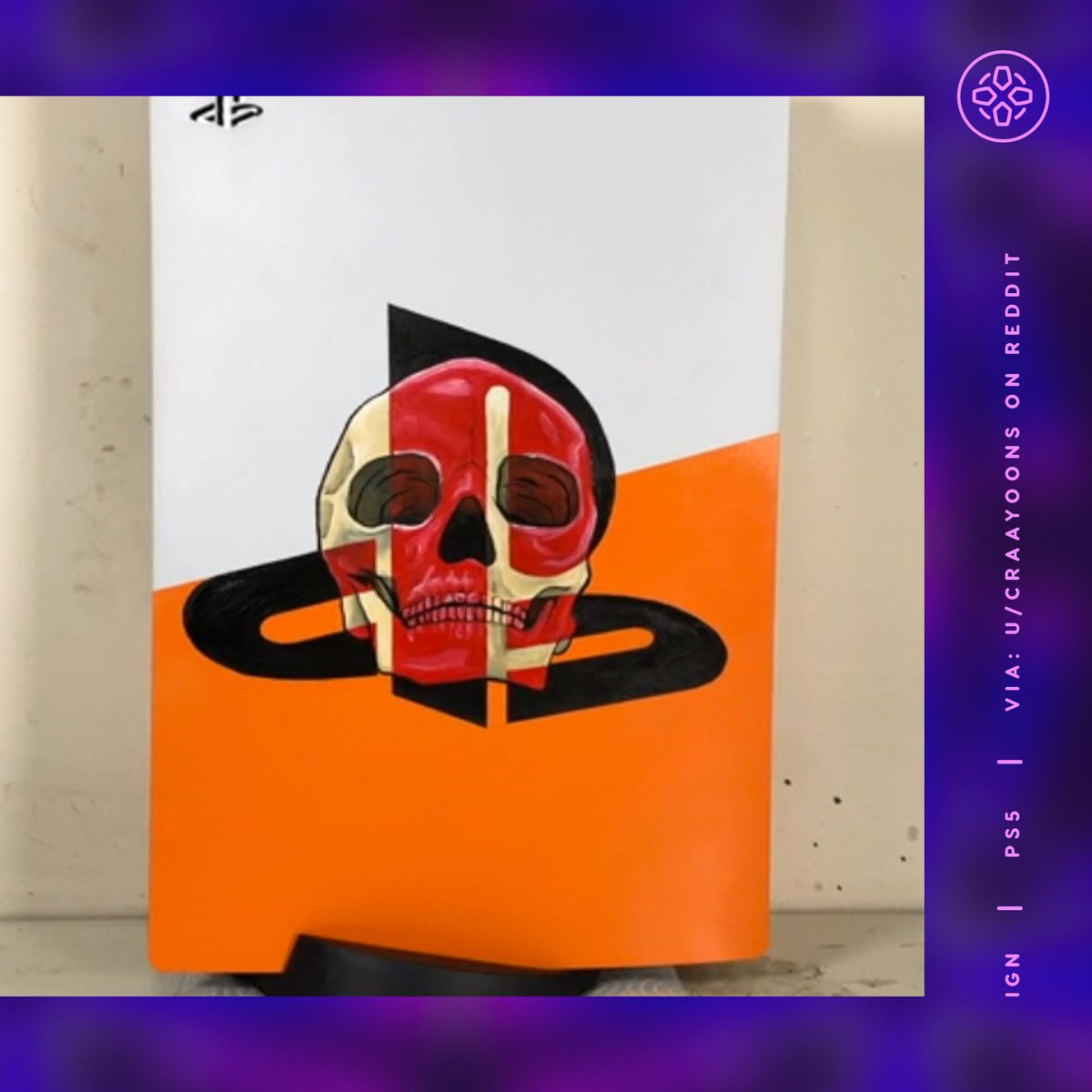 IGN's tweet image. The PS5 has been out less than a week, but fans have already started creating some awesome custom paint jobs with its detachable side panels. bit.ly/35Go4Rz
