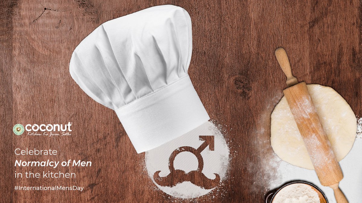 MyCoconutWorld1's tweet photo. Their rotis may not be as round but their efforts to contribute to the kitchenwork is what makes them the men of the house in the truest sense. Here's wishing them all a #HappyMensDay from all of us at Coconut Kitchenware. #mycoconutworld #InternationalMensDay https://t.co/jon0EU8T8n