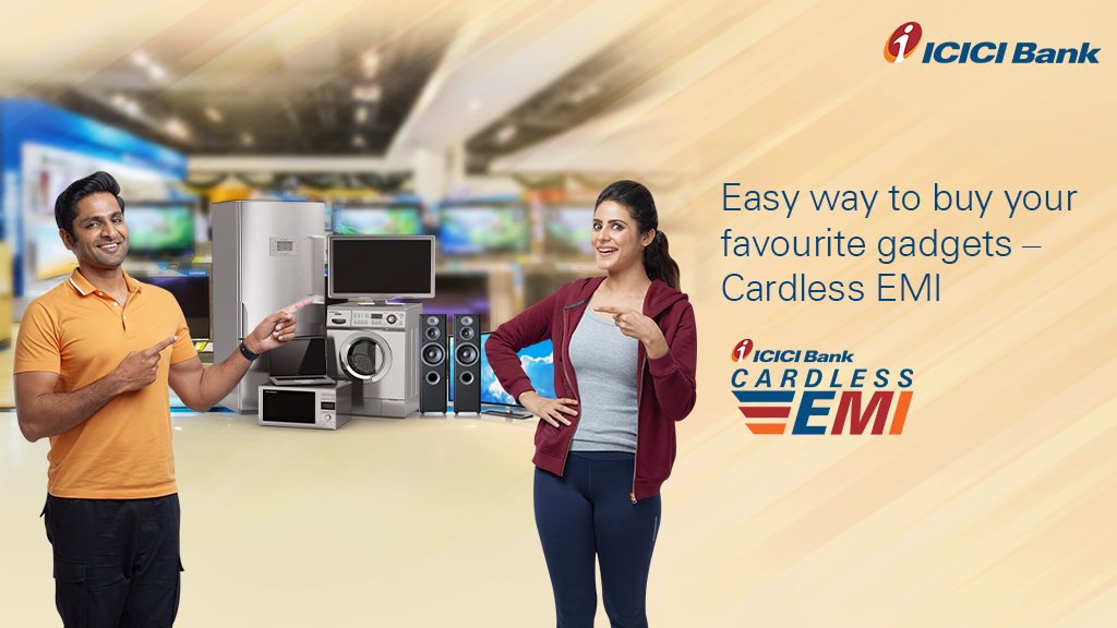 ICICIBank's tweet photo. Now, shop for your favourite appliances or electronics in a fully digital and secure manner with the 'ICICI Bank Cardless EMI' facility. 

All you need is your 

✅Mobile phone &amp; 
✅PAN 

Want to know more, visit: https://t.co/3HHnwrNKfT

#GoShoppingGoCardless https://t.co/WxSvb03VSk