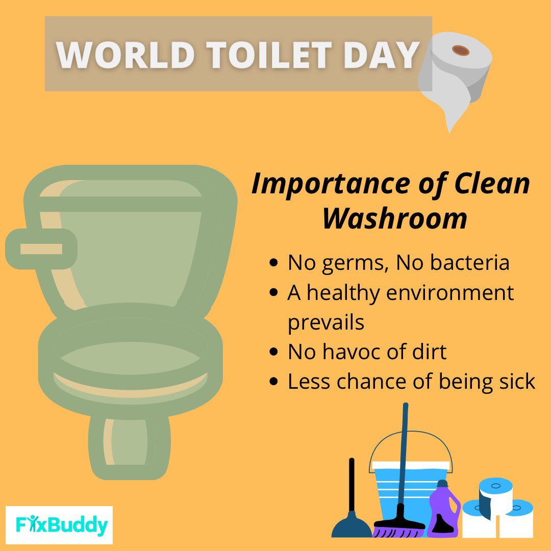 fyxbuddy's tweet photo. Through the implementation of proper and professional Washroom Cleaning methods we can enjoy a pleasant bathroom environment.
.
.
.
#worldtoiletday #washroom #clean #cleanbathroom #cleantoilet #cleanwashroom #sanitization #germfree #cleanhome #professional #cleaningservice https://t.co/CihkDWVRVl