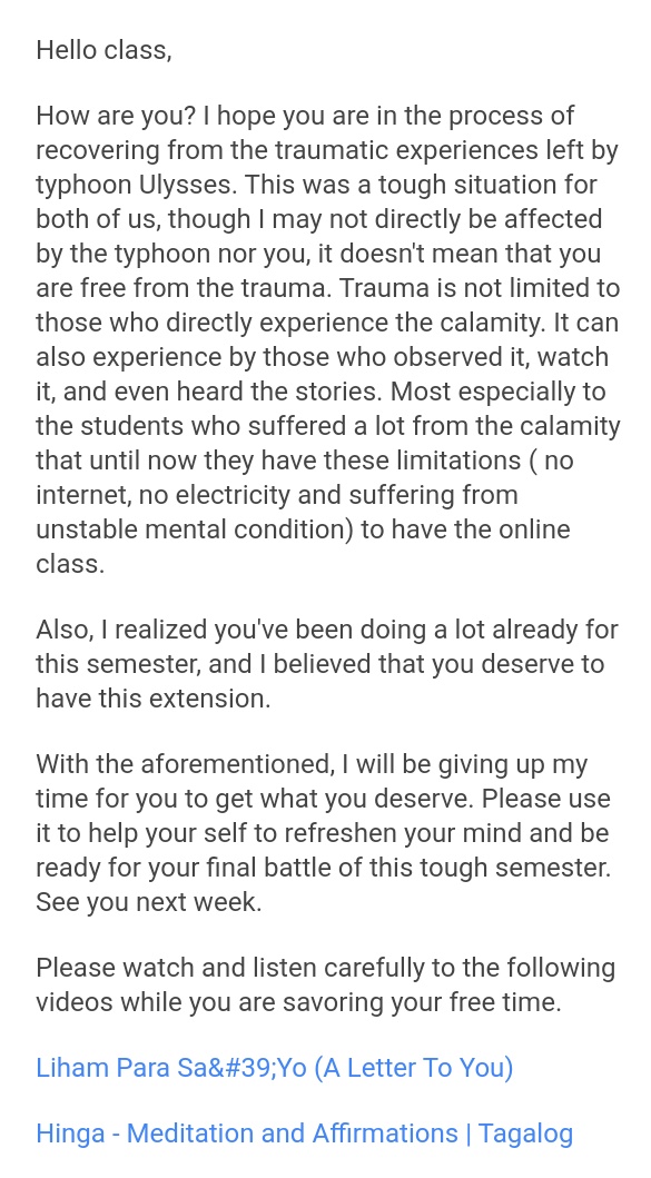Emenemssss's tweet image. Flex ko lang mga prof namin 😭💚 Thank you po ma&apos;am and mga sir 

#RecoveryWeek
#COMPASSION