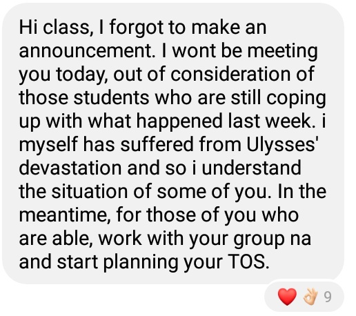 Emenemssss's tweet image. Flex ko lang mga prof namin 😭💚 Thank you po ma&apos;am and mga sir 

#RecoveryWeek
#COMPASSION