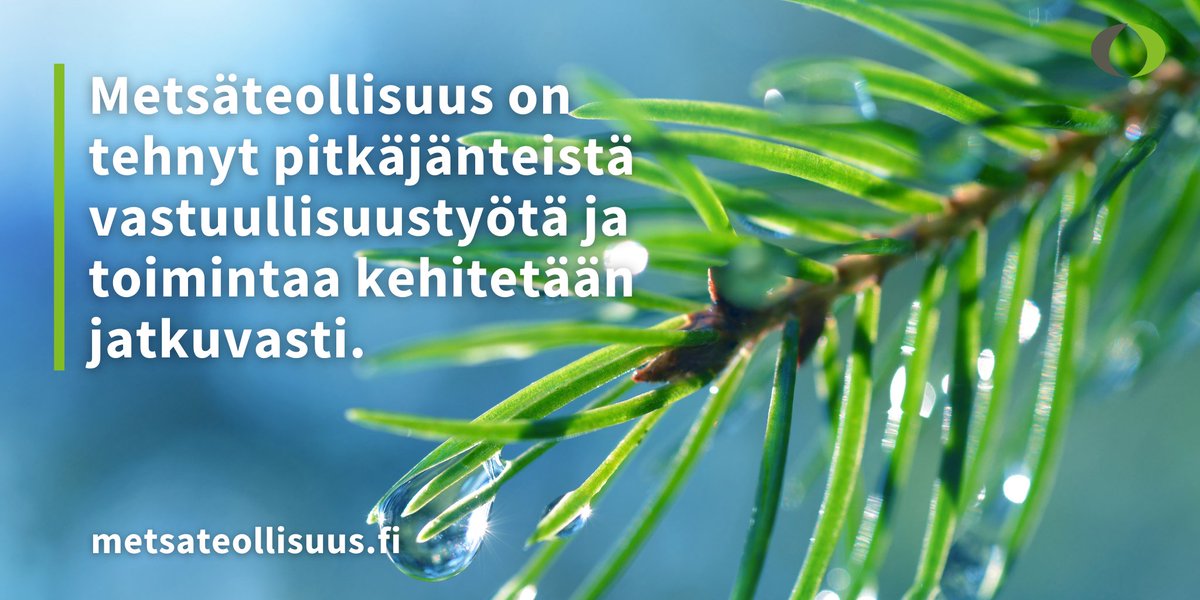 Tänään julkaistu metsäteollisuuden vastuullisuussitoumusten väliraportti osoittaa konkreettisella tavalla, miten monipuolisia vastuullisuustoimia ja ratkaisuja metsäteollisuus toteuttaa. 

bit.ly/3pIWT0j

#vastuullisiavalintoja #metsäteollisuus #vastuullisuus