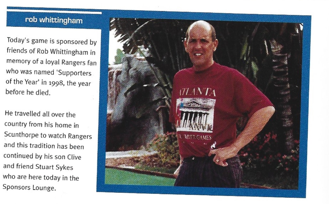 Here he is, bless him, in the programme that day. That's as well dressed as he ever got. Even allowing for the shirt being tucked in. We also share the same 'do we have to take my photo' face...