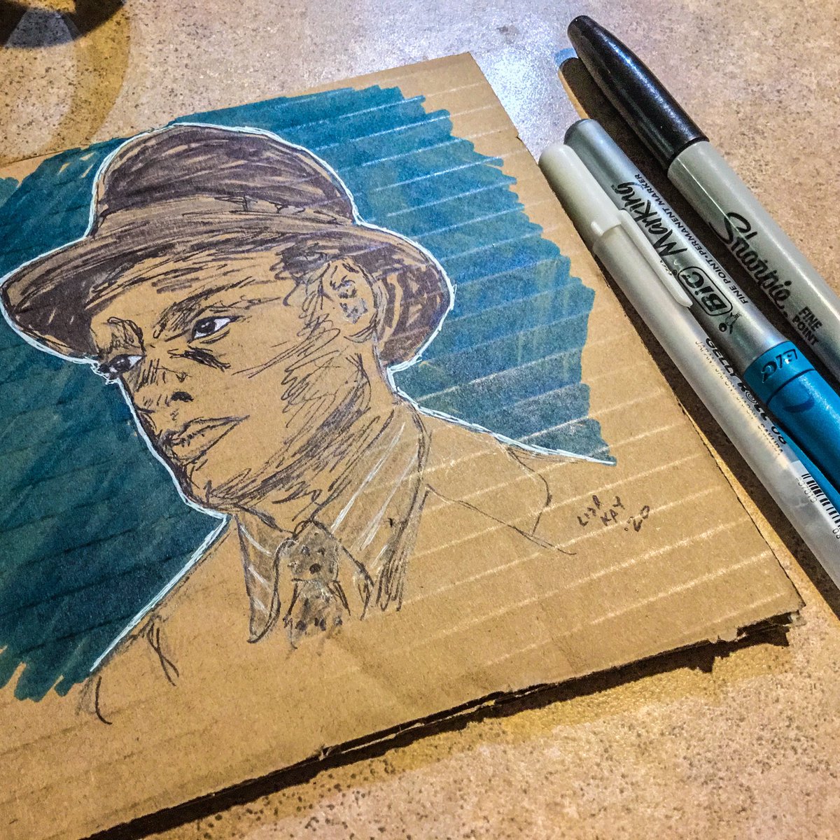 lisathegeekmom's tweet photo. #Draw
#Noirvember sketch for Nov. 18: Another #PerryMason principal: #PaulDrake was a good cop and a good man. Seeing him on Mason’s team made for a satisfying end of the first season. I still see #ChrisChalk as #luciusfox from #gotham, but he was terrific in this role. #Noir https://t.co/o4WF3iZ9Gi