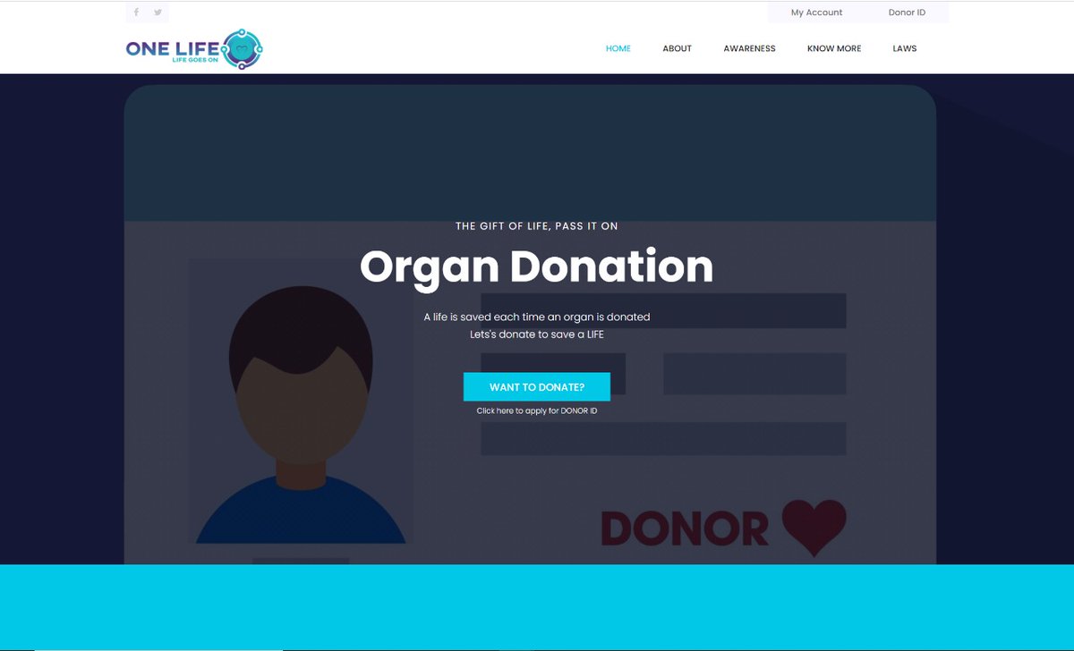 SubhashDande's tweet photo. Our team has done a web application "ONE LIFE"  a semester project, which aims to solve problems faced by the public during the time of Organ donations. It is a platform that consists of information about organ donation and a few features that help users.
@CSE_Bennett #donors https://t.co/cd7oI3g2KK