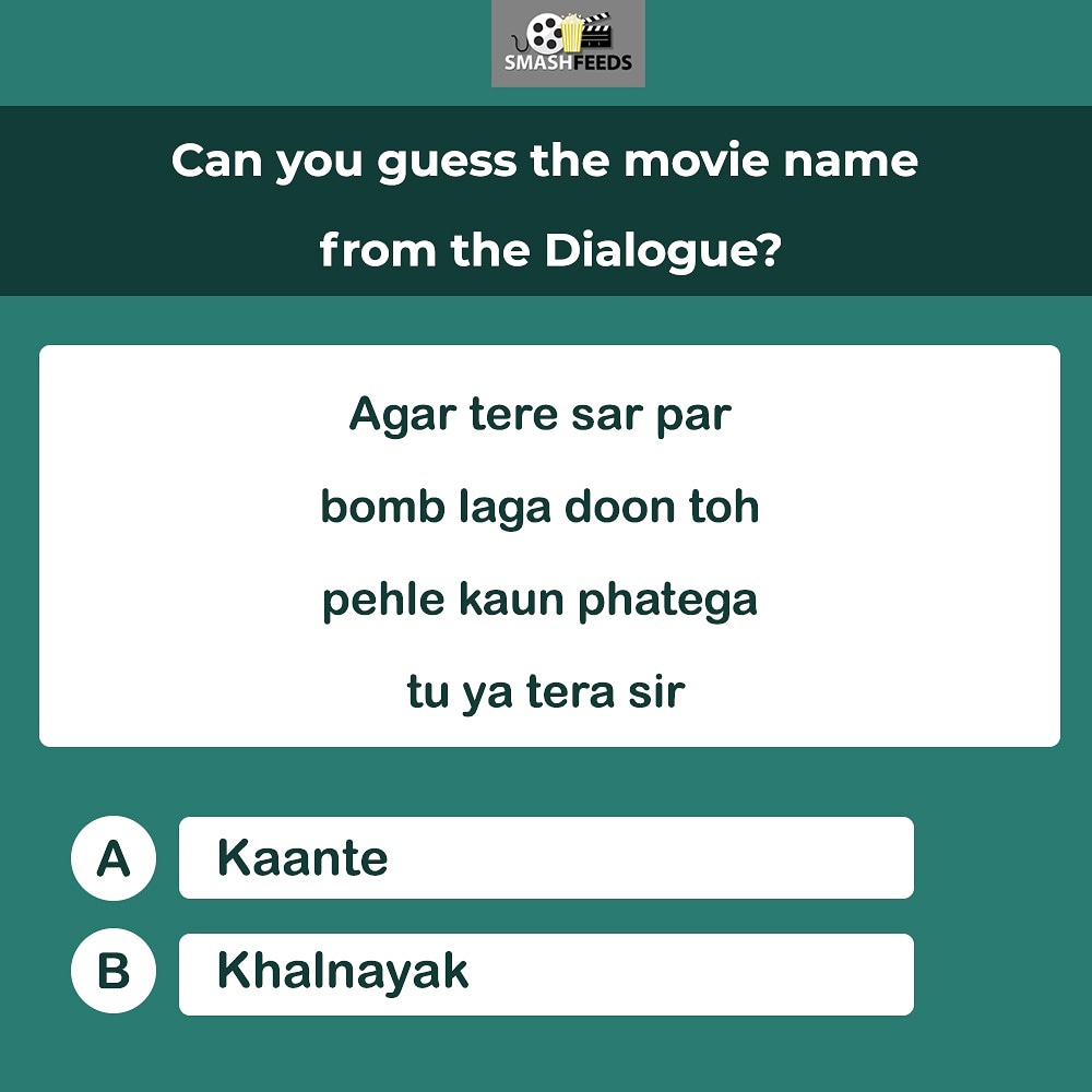 smashfeeds's tweet photo. Guess the movie!!!

#Kaante #Khalnayak #Bollywood #Movie #BollywoodIndustry #Movies #BollywoodMovie #Guess #MovieDialogue #MoviestoWatch #MovieIndustry https://t.co/FdP7sC6sa8