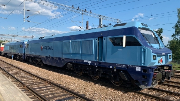 SaveATrain's tweet photo. Newcomer to Europe - https://t.co/NJeUtcOKHi #finland #estonia #freight #freighttrains #railfreight #operail #crossbordertrains #crossborder #locomotives https://t.co/sbVRtMKtKp