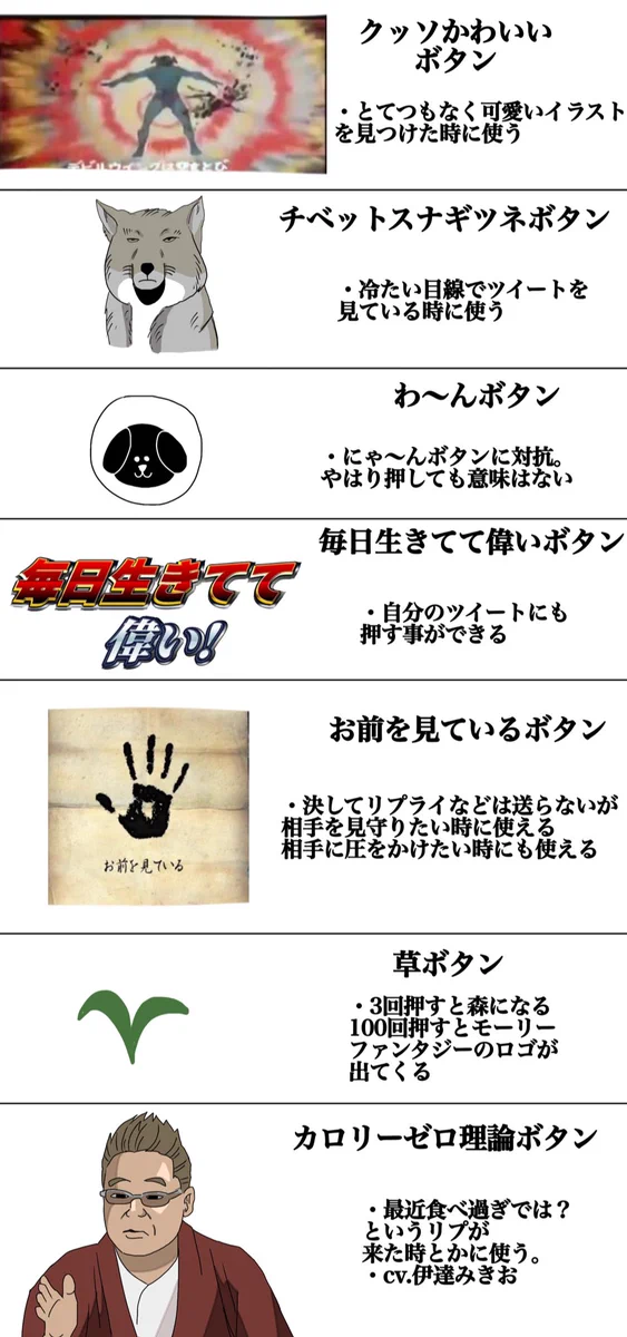 Twitterに実装されてほしいボタンを考えてみたよ！お前を見ているボタンとか怖すぎwww