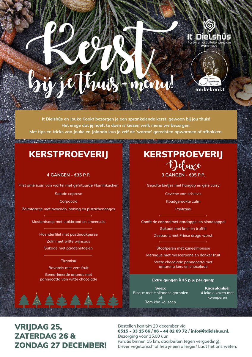 Dit jaar komt It Dielshûs samen met Jouke Kookt kerst bij jou thuis vieren!