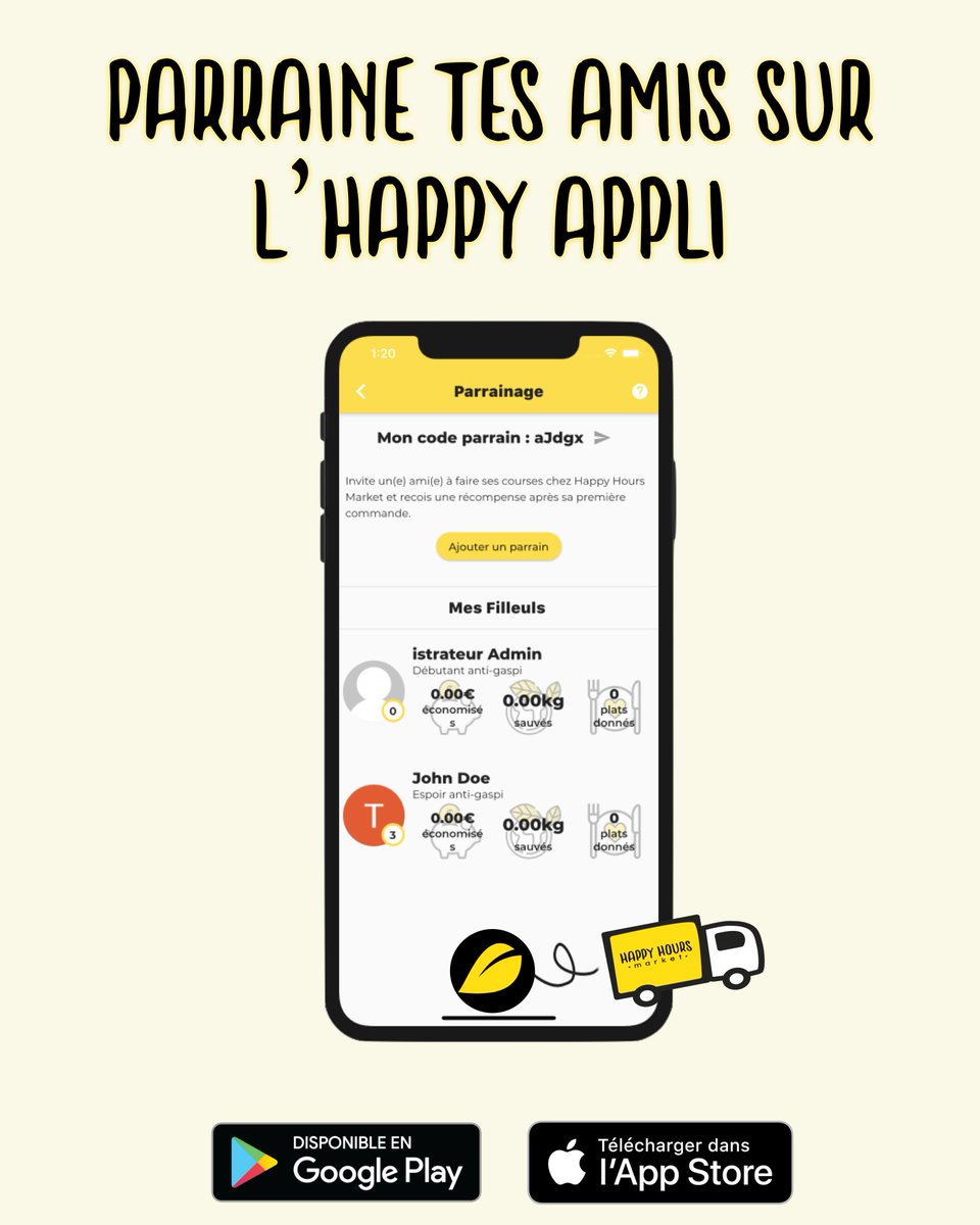 Happy_Hours_be's tweet photo. Parraine tes amis et offre leur des produits frais sur l'Happy Appli 🤩
Voici le fonctionnement du nouveau programme de parrainage :
🔸 Rends-toi sur ton profil 
🔸 Clique sur l'onglet "Parrainage"
🔸 Partage ton code avec tes amis
🔶 Reçois 5€ dès leur 1ère commande https://t.co/4vKYcwwgw2