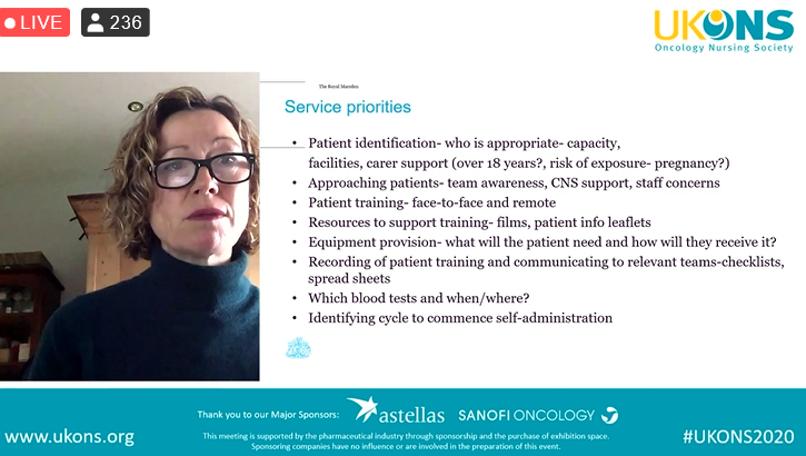 Cancer nurses and allied health professionals responded with innovation and resourcefulness in response to COVID-19. Lisa Barrott and Fleur Harvey shares how they launched a SACT self-administration service at the <a href="/royalmarsdenNHS/">The Royal Marsden NHS Foundation Trust</a> during COVID-19 pandemic.   #UKONS2020